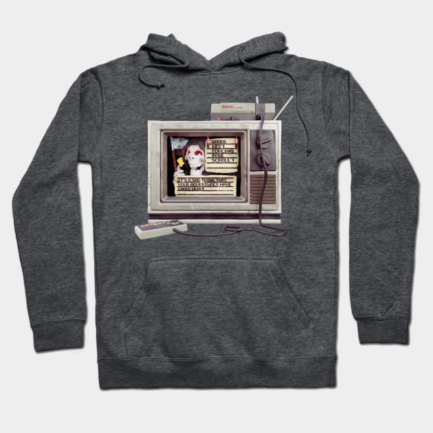 Shadowgate Game Over Retro TV Hoodie by Kinpraw